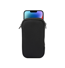 iPhone 14 Max | iPhone 14 Plus - Simple Nylon Sleeve Etui M. Lynlås - Jet Black - DELUXECOVERS.DK