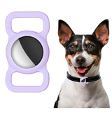 Airtag | AirTag | Simple Silikone Etui til Halsbånd/ Hund og Kat - Lilla - DELUXECOVERS.DK