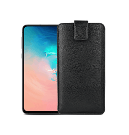 Samsung Galaxy S10 | Samsung Galaxy S10 - Verona Læder Sleeve M. Lukning - Black Onyx - DELUXECOVERS.DK