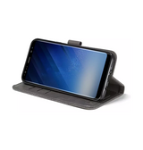 Samsung Galaxy S9+ | Samsung Galaxy S9+ (Plus) - Muxma Premium Flip Stof Etui - Sort - DELUXECOVERS.DK