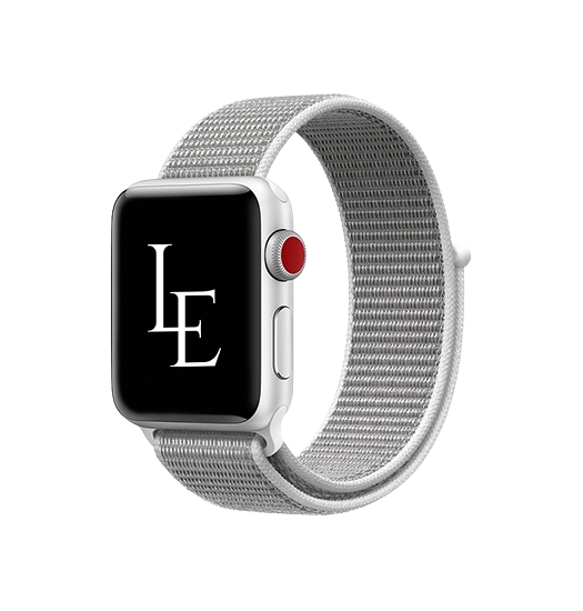 Apple Watch 38mm | Apple Watch (38/40/SE/41mm) - L'Empiri™ Nylon Velcro Rem - Sølv - DELUXECOVERS.DK