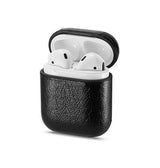 Airpods 1/2 | AirPods (1/2) | Realike™ Retro Læder Taske/Etui - Sort - DELUXECOVERS.DK