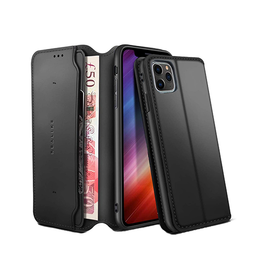 iPhone 11 Pro | iPhone 11 Pro - Realike™ Folio Læder Cover M. Kortholder - Sort - DELUXECOVERS.DK