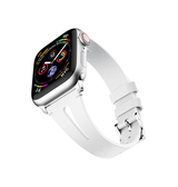 Apple Watch 42mm | Apple Watch (42/44/SE/45mm & Ultra) - Deluxe™ V-Shape Læder Rem - Hvid - DELUXECOVERS.DK