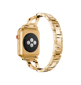 Apple Watch 38mm | Apple Watch (38/40/SE/41mm) - Diamant Rustfrit Stål Dame Urrem - Guld - DELUXECOVERS.DK