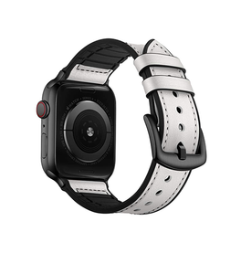 Apple Watch 38mm | Apple Watch (38/40/SE/41/42mm) - Milano Vegan Læder Rem - Hvid - DELUXECOVERS.DK