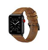 Apple Watch 42mm | Apple Watch (42/44/SE/45mm & Ultra) - ICECASE™ Retro Ægte Læder Urrem - Lysebrun - DELUXECOVERS.DK