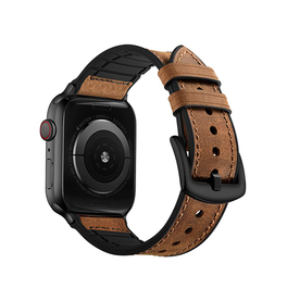 Apple Watch 38mm | Apple Watch (38/40/SE/41/42mm) - Milano Vegan Læder Rem - Brun - DELUXECOVERS.DK