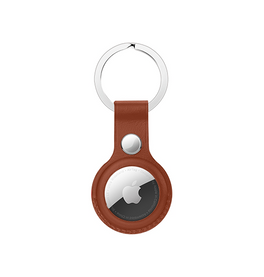 Airtag | AirTag | Retro Diary™ Vegan Læder Keychain / Nøglering - Brun - DELUXECOVERS.DK