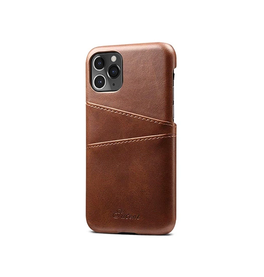 iPhone 11 Pro Max | iPhone 11 Pro Max - NX Design™ Læder Cover M. Kortholder - Brun - DELUXECOVERS.DK