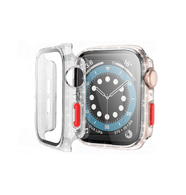 Apple Watch Cover | Apple Watch (38/40/42/44mm) - NX 360° Glitter Cover - Sølv - DELUXECOVERS.DK
