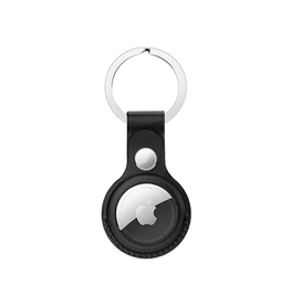 Airtag | AirTag | Retro Diary™ Vegan Læder Keychain / Nøglering - Sort - DELUXECOVERS.DK