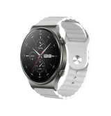 Samsung Galaxy Watch 3 (20mm) | Samsung Galaxy Watch 3 (41mm) - Valence™ Wave Silikone Rem - Hvid - DELUXECOVERS.DK
