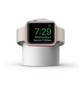 Apple Watch Tilbehør | Apple Watch - Night Stand Oplader Stander - Hvid - DELUXECOVERS.DK