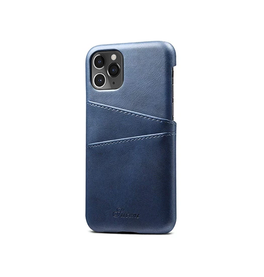 iPhone 11 Pro Max | iPhone 11 Pro Max - NX Design™ Læder Cover M. Kortholder - Blå - DELUXECOVERS.DK
