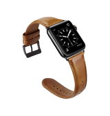 Apple Watch 38mm | Apple Watch (38/40/SE/41mm) - ICECASE™ Retro Ægte Læder Urrem - Lysebrun - DELUXECOVERS.DK