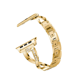 Apple Watch 38mm | Apple Watch (38/40/SE/41/42mm) - Diamant Stål Dame Urrem - Guld - DELUXECOVERS.DK