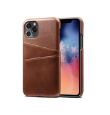 iPhone 11 Pro Max | iPhone 11 Pro Max - NX Design™ Læder Cover M. Kortholder - Brun - DELUXECOVERS.DK