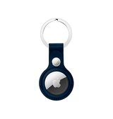 Airtag | AirTag | Retro Diary™ Ægte Læder Keychain / Nøglering - Navy - DELUXECOVERS.DK