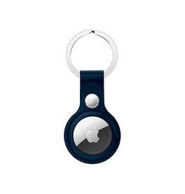 Airtag | AirTag | Retro Diary™ Vegan Læder Keychain / Nøglering - Navy - DELUXECOVERS.DK