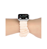 Apple Watch 42mm | Apple Watch (42/44/SE/45mm & Ultra) - Scrunchie Velour Dame Armbånd - Fersken - DELUXECOVERS.DK