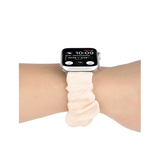 Apple Watch 38mm | Apple Watch (38/40/SE/41/42mm) - Scrunchie Velour Dame Armbånd - Fersken - DELUXECOVERS.DK