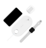 Ladestation / Trådløs oplader | PowerX | 3i1 Trådløs Oplader til iPhone, Watch & Airpods - 15W - Hvid - DELUXECOVERS.DK