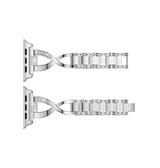 Apple Watch 38mm | Apple Watch (38/40/SE/41/42mm) - Diamant Stål Dame Urrem - Sølv - DELUXECOVERS.DK