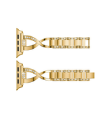 Apple Watch 38mm | Apple Watch (38/40/SE/41/42mm) - Diamant Stål Dame Urrem - Guld - DELUXECOVERS.DK