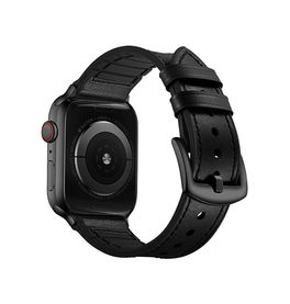 Apple Watch 38mm | Apple Watch (38/40/SE/41/42mm) - Milano Vegan læder Rem - Sort - DELUXECOVERS.DK