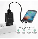 Vægoplader | Quick Charger 3.0 | Hurtig USB Vægoplader - 15W - Sort - DELUXECOVERS.DK