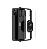 iPhone 12 | iPhone 12 - Cover M. Ring & Magnetisk Kickstand - Sort - DELUXECOVERS.DK