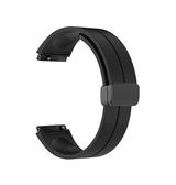 22MM | 22mm - DeLX Straight-Line Silikone Rem - Sort - DELUXECOVERS.DK