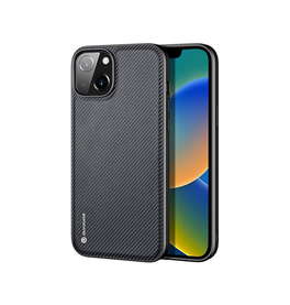 iPhone 14 Max | iPhone 14 Plus - DUX DUCIS® Luxe Cover - Tekstil Design - Sort - DELUXECOVERS.DK