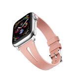Apple Watch 38mm | Apple Watch (38/40/SE/41/42mm) - Deluxe™ V-Shape Læder Rem - Pink - DELUXECOVERS.DK