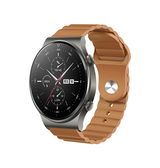 Samsung Galaxy Watch 3 (20mm) | Samsung Galaxy Watch 3 (41mm) - Valence™ Wave Silikone Rem - Brun - DELUXECOVERS.DK
