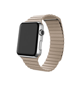 Apple Watch 38mm | Apple Watch (38/40/SE/41mm) - Valence™ Loop Læder Rem - Beige - DELUXECOVERS.DK