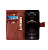 iPhone 12 Pro Max | iPhone 12 Pro Max - Retro Diary Læder Cover Etui M. Pung - Brun - DELUXECOVERS.DK