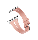 Apple Watch 38mm | Apple Watch (38/40/SE/41/42mm) - Deluxe™ V-Shape Læder Rem - Pink - DELUXECOVERS.DK