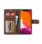 iPhone 12 Pro Max | iPhone 12 Pro Max - LC.IMEEKE™ Læder Cover M. Kortholder - Brun - DELUXECOVERS.DK