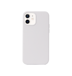 iPhone 12 | iPhone 12 - IMAK™  Pastel Silikone Cover - Hvid/Lysegrå - DELUXECOVERS.DK