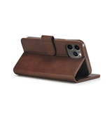 iPhone 12 Pro Max | iPhone 12 Pro Max - LC.IMEEKE™ Læder Cover M. Kortholder - Brun - DELUXECOVERS.DK