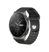 Samsung Galaxy Watch 5 Pro | Samsung Galaxy Watch 5 Pro - Valence™ Wave Silikone Rem - Sort - DELUXECOVERS.DK