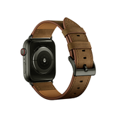 Apple Watch 42mm | Apple Watch (42/44/SE/45mm & Ultra) -  L'Empiri™ Verona Ægte Læder Rem - Retro brun - DELUXECOVERS.DK