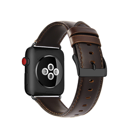 Apple Watch 38mm | Apple Watch (38/40/SE/41/42mm) - ICECASE™ Retro Ægte Læder Urrem - Brun - DELUXECOVERS.DK