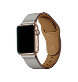 Apple Watch 42mm | Apple Watch (42/44/SE/45/46/49mm) - FINESSE Ægte Læder Rem - Grå - DELUXECOVERS.DK