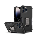 iPhone 14 Pro Max | iPhone 14 Pro Max - PRO™ Armor Cover m. Ring Holder - Sort - DELUXECOVERS.DK