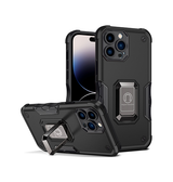iPhone 14 Pro | iPhone 14 Pro - PRO™ Armor Cover m. Ring Holder - Sort - DELUXECOVERS.DK