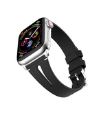 Apple Watch 42mm | Apple Watch (42/44/SE/45mm & Ultra) - Deluxe™ V-Shape Læder Rem - Sort - DELUXECOVERS.DK