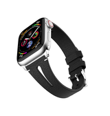 Apple Watch 38mm | Apple Watch (38/40/SE/41/42mm) - Deluxe™ V-Shape Læder Rem - Sort - DELUXECOVERS.DK